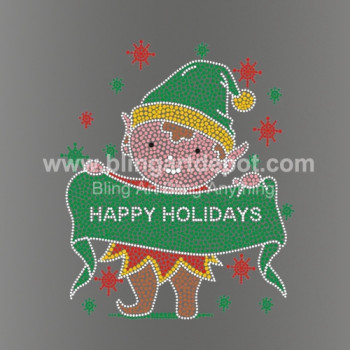 Happy Holidays Iron On Rhinestone Heat Transfers Happy Holidays Iron On Rhinestone Heat Transfers